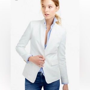 J. Crew Regent Blazer Size 0 White Linen Cotton Blend